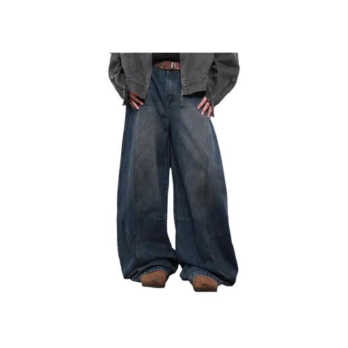 GANGZAI Темно-синие унисекс джинсы