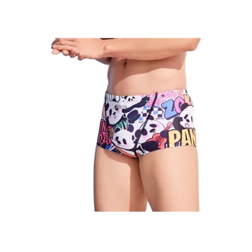 ZOKE Плавки Мужские Белый Черный Розовый Панда Цветочный Дизайн