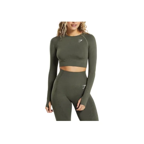 GYMSHARK T-рубашка Женская базовая Зеленый Marlstone