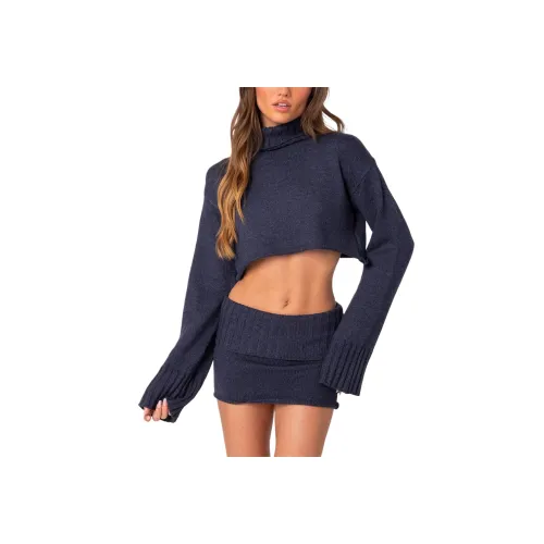 Edikted Gino Cropped Turtle Neck Sweater Women's