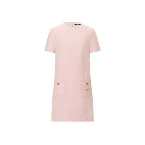 KARL LAGERFELD Короткий рукав Платье Женское Розовое