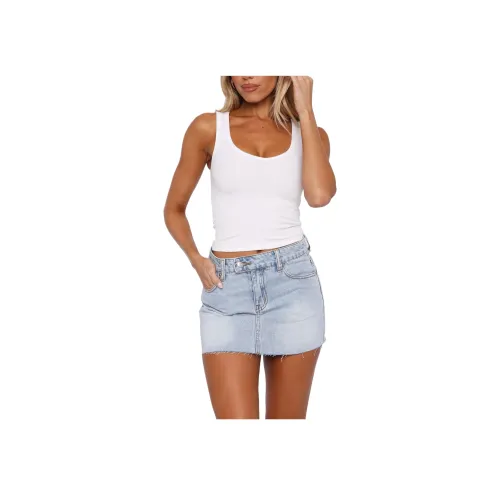 WHITE FOX Mini Skirt Светлый Джинсовый Короткие Юбки Женские