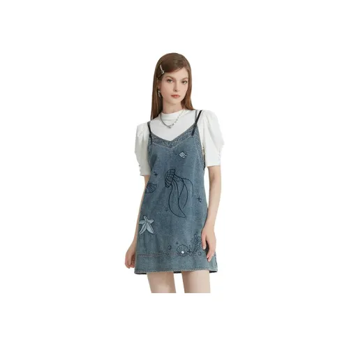 AIVEI Джинсовый синий Женские Слиплатья