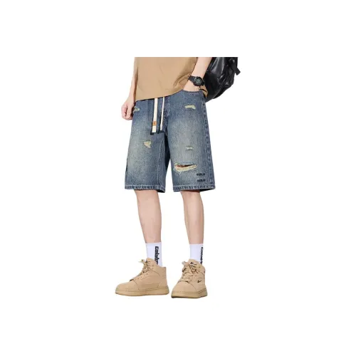 YASHENQISHI 14TD2808 Винтажный синий Мужские джинсовые шорты