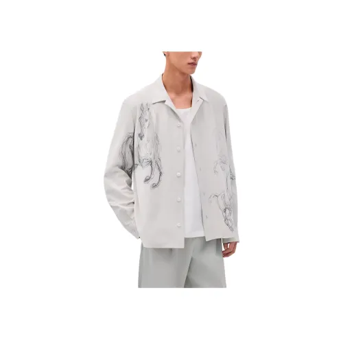 HERMES Кожа Куртка Мужская Цементная