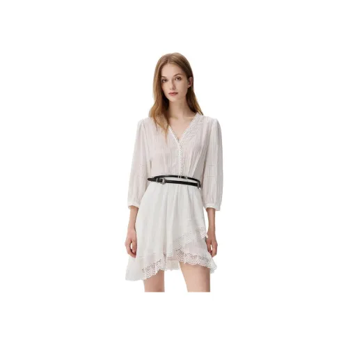 IRO NIGHT Белый Женский Длинный С рукавами Платье