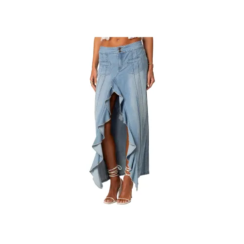 Edikted Denim Long Skirt Women's