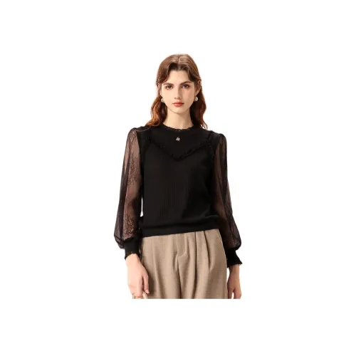 FENHONGMALI Трикотаж Женский Черный