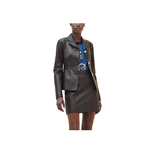 HERMES SS24 Кожа Куртка Женская Черная