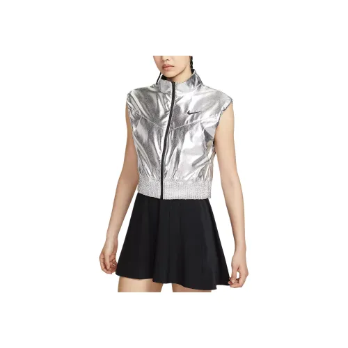 Nike Court Slam Металлический Серебристый Черный Женские Жилеты