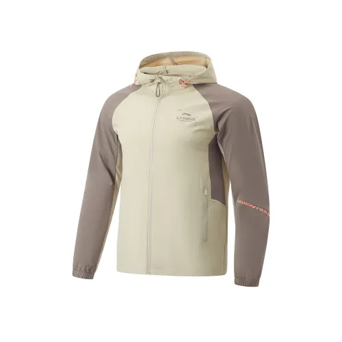 LINING Fitness Series Тренчкот Мужской Фарфоровый Бежевый Дерево Серо-Коричневый