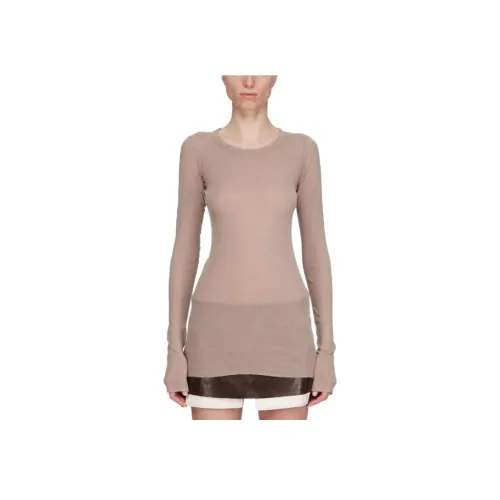 RICK OWENS Телесный цвет Женские футболки
