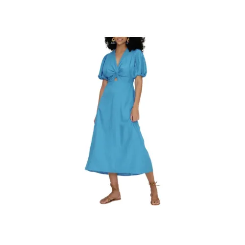 Diane von Furstenberg Синий Женские Короткие Платья с Короткими Рукавами