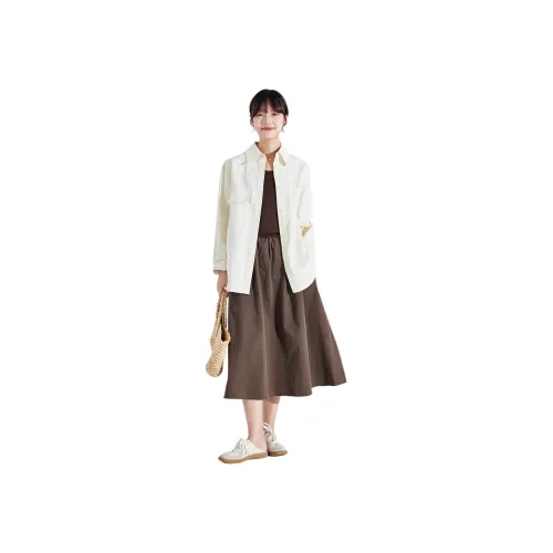 ZIMO Экрю Женские Рубашки