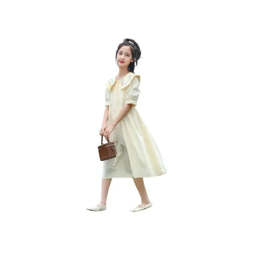 TONYBEAR 2025 Вышивка Средняя школа Дышащий Отложной воротник Стильный Платье