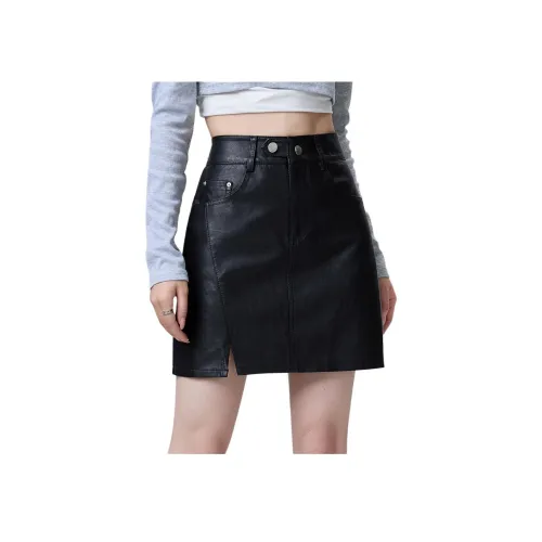 Кожаные короткие юбки MM женские