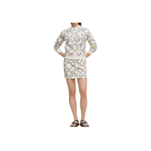 HERMES FW25 Повседневные короткие юбки Женские Серый Белый