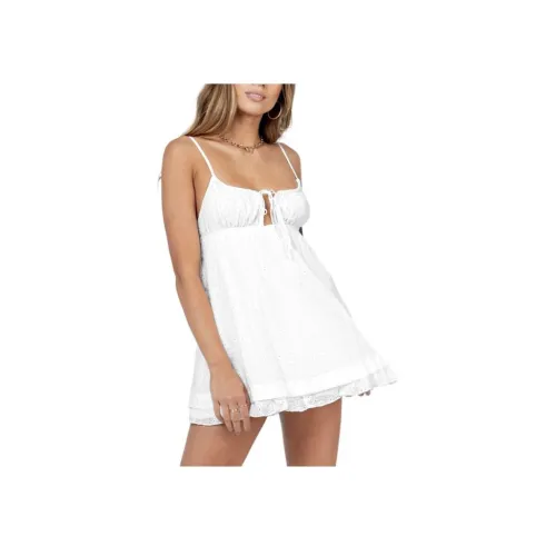 PRINCESS POLLY Императрица OF Любовь Мини Платье Белый Вышивка Slip Платье Женское Белое Белый