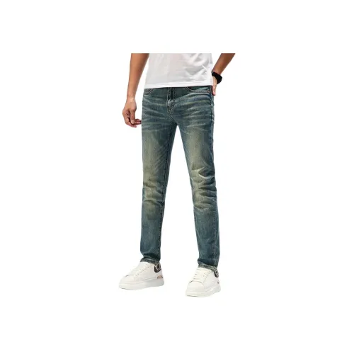 CHAORENBANG Винтажные синие мужские джинсы