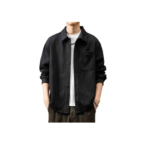 PRPK Весенний Осенний Рубашка Свободного кроя Унисекс