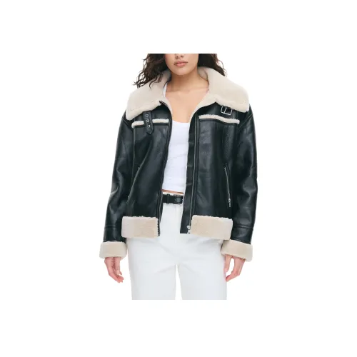 GLASSONS Куртка из искусственной кожи с меховой отделкой женская