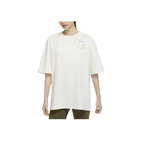 Nike Т-рубашка с рукавом-трубкой женская белая
