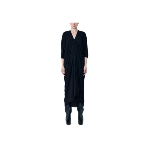 RICK OWENS Синий Женские Длинные Платья с Длинными Рукавами