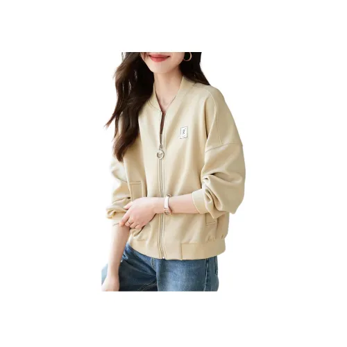 Mo Han Yi Mei Бейсбольная куртка Женские Экрю