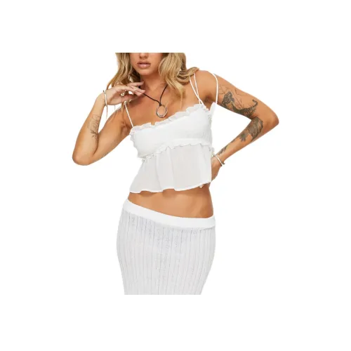 PRINCESS POLLY GABLE Топ Топ на бретелях Женский Белый Белый