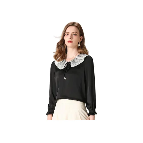 FENHONGMALI Рубашка Женская Черная