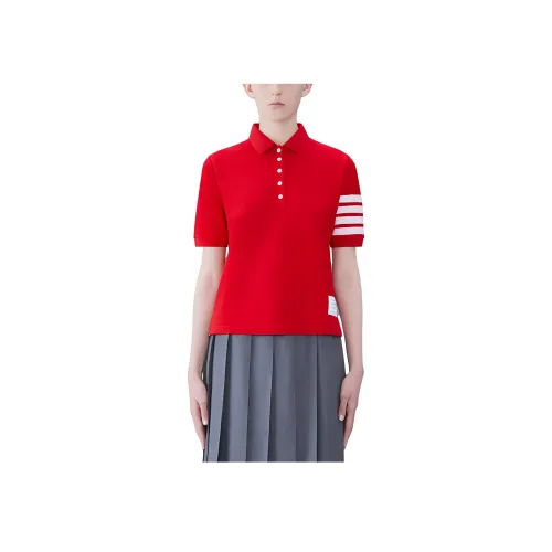 THOM BROWNE Женское Поло Красного Цвета