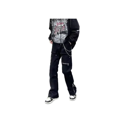 TUOFEI Черные Унисекс Джинсы