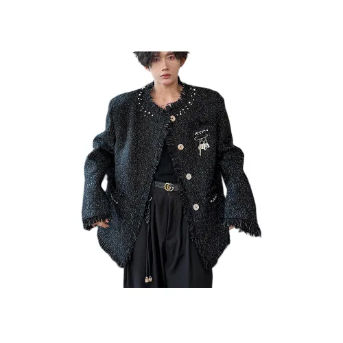 FOREST LIBRARY Мода Куртки и Пальто Унисекс Классический Черный