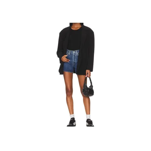 AGOLDE Темно-синие Женские Джинсовые Шорты
