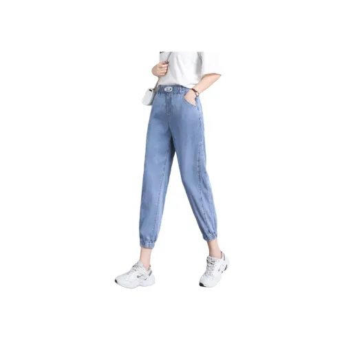 SITOL Синие Укороченные Женские Джинсы