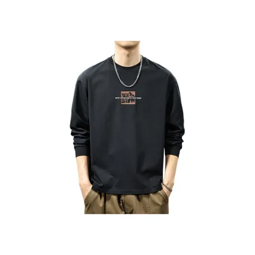 QIANJINNIU Черные Мужские T-рубашки