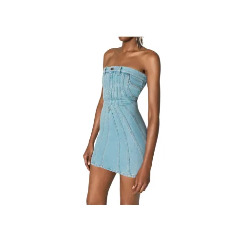 Mugler Без рукавов Платье Женское Синее