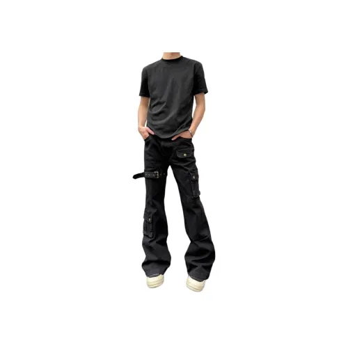 UOOHE Черные Унисекс Джинсы