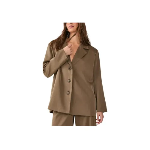 NASTY GAL Сатин Плиссированный OVERSIZED Блейзер Бизнес Костюм Пальто Женские