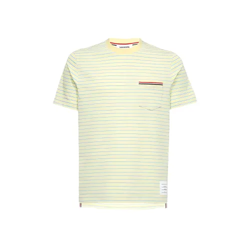 THOM BROWNE Светло-желтые мужские футболки T