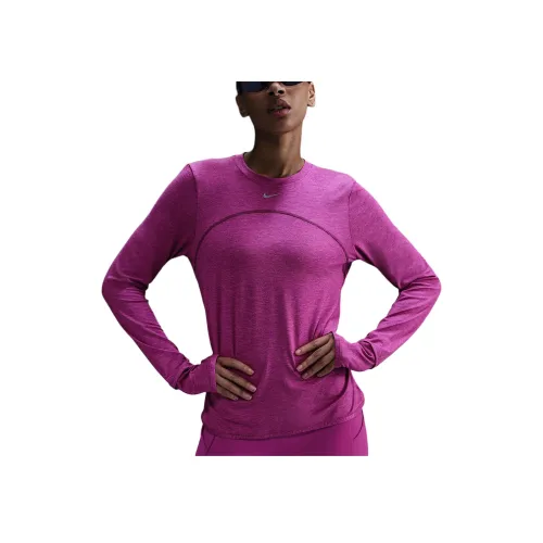 Nike Dri FIT Swift Элемент UV Бег T-Shirt Женская Теплая Фиолетовая Красная Розовая Сливовая Смешанный Цвет