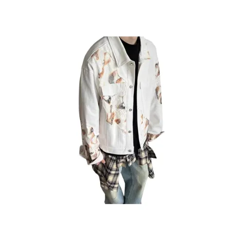 TAOKK Белый Унисекс Джинсовые куртки