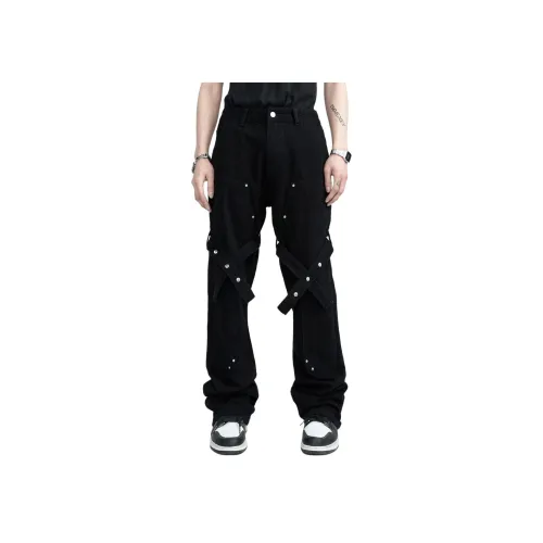 UOOHE Черные Унисекс Джинсы