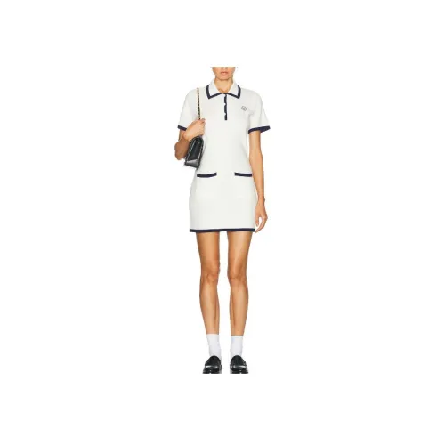 SPORTY RICH Короткий рукав Платье Женское Белое