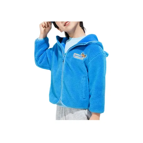 QIAODAN Бархат Feel Куртка Небесный Лошадь Синий Детский