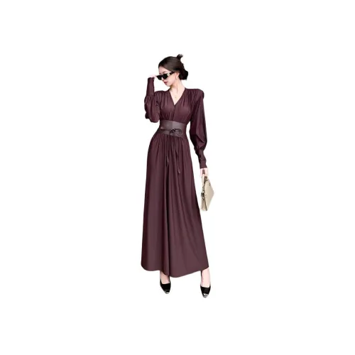 SNZX Длинное платье с длинным рукавом женское