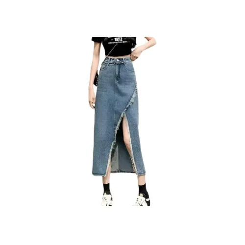 Genius Pooh Denim Long Skirt Women's