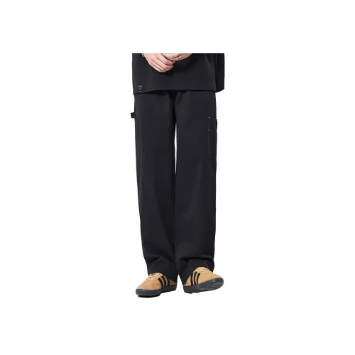 Clog Heel Весна и Осень Свободный крой Прямой крой Широкие брюки Однотонный Универсальный Активный отдых Брюки Унисекс