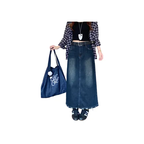 GORGEOUSIDEA Деним Длинная Юбка Женская