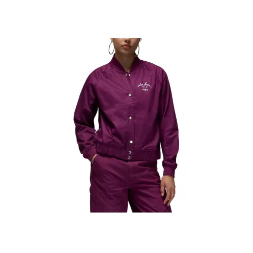 Джордан FW AW24 Куртки и Пальто Женские Бордовый Фиолетовый Белый